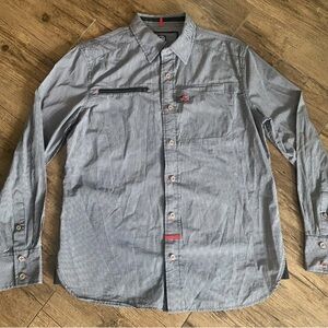 Men's Gray Button-Up Shirt CAVI M